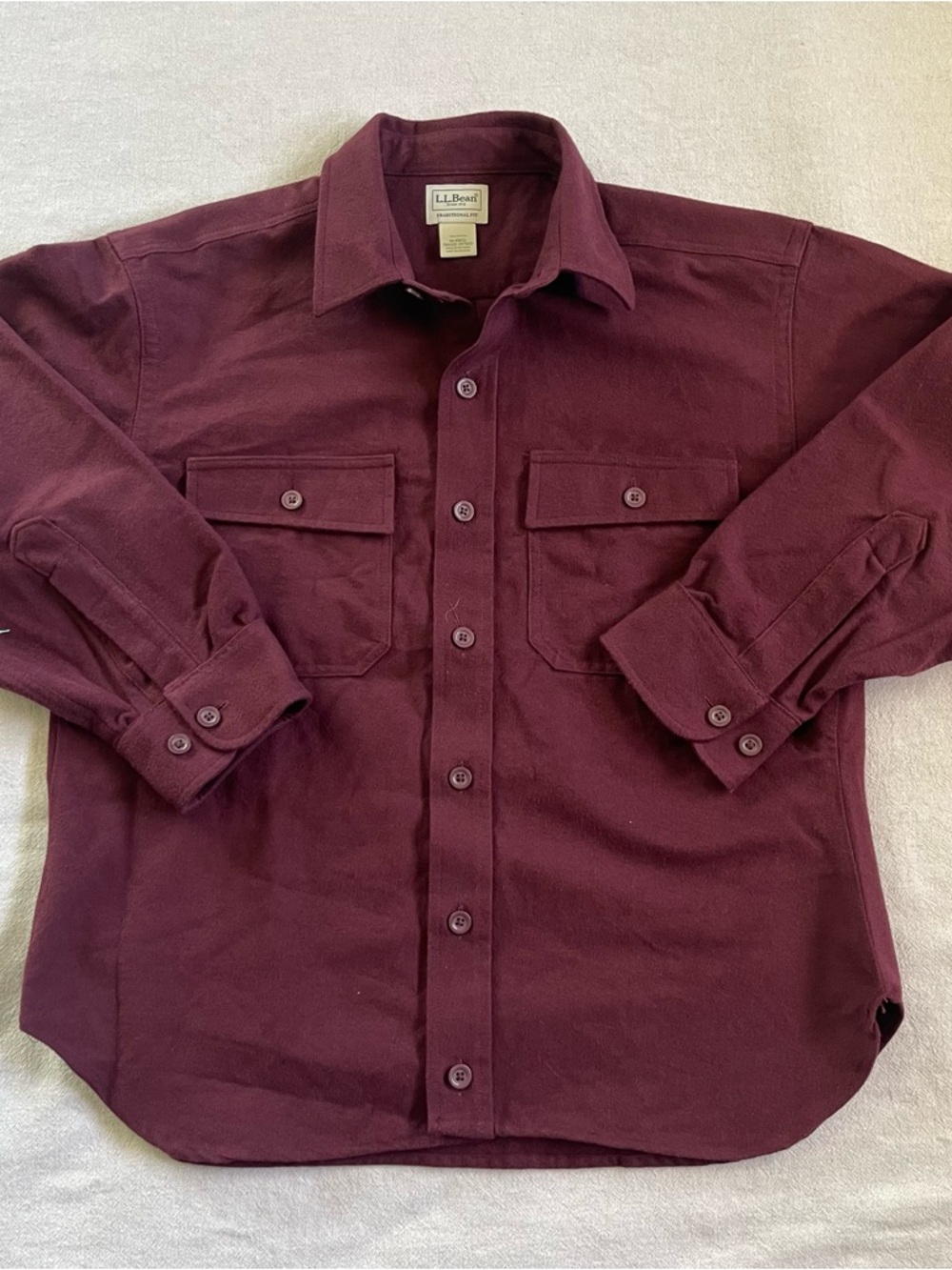 L.L.Bean Red Jacket Traditional Fit 100% cotton size: Medium